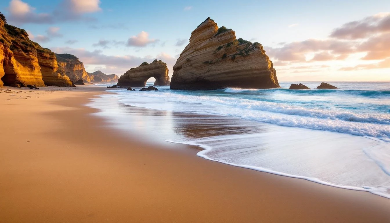 Aireys Inlet beach with Eagle Rock formation