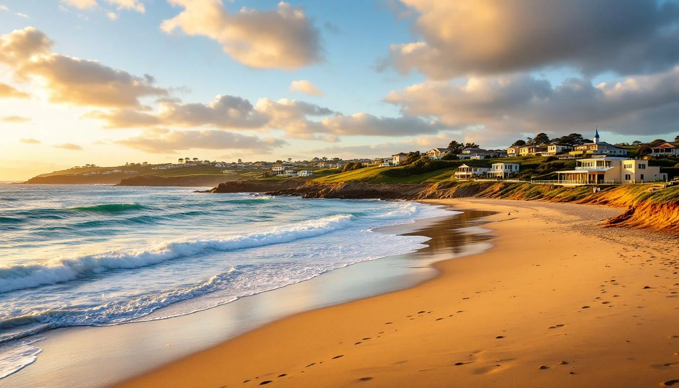 Anglesea coastal town and beach along the Great Ocean Road