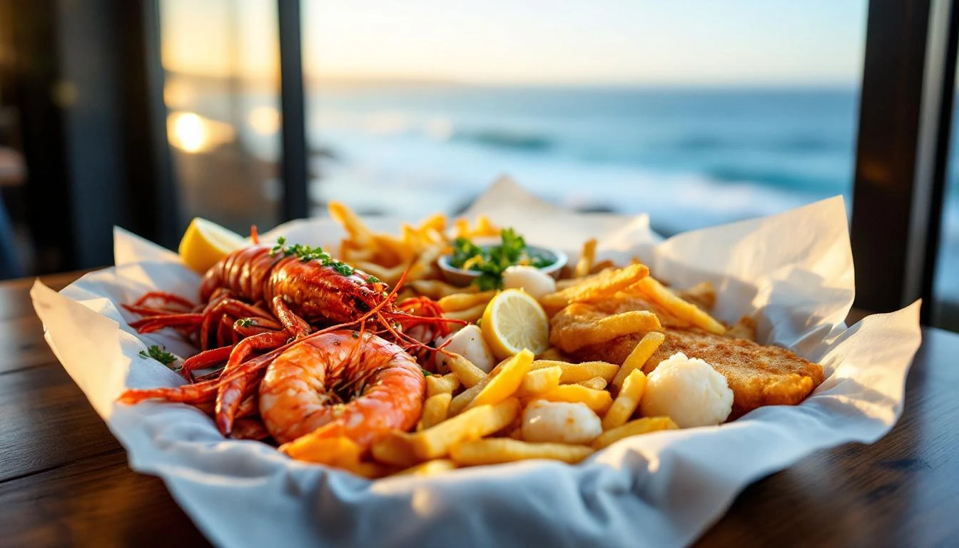 Fresh Australian seafood platter at a Great Ocean Road restaurant