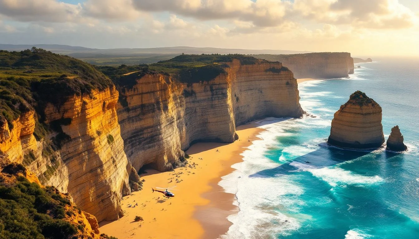 Helicopter scenic flight over the Twelve Apostles