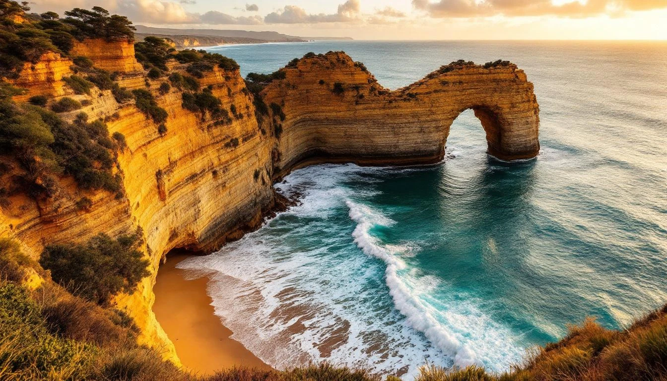 London Arch limestone formation along the Great Ocean Road near Port Campbell