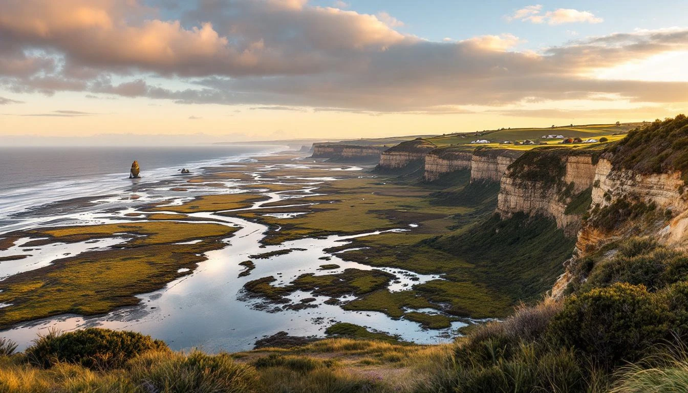 Princetown village and Gellibrand River near the Twelve Apostles