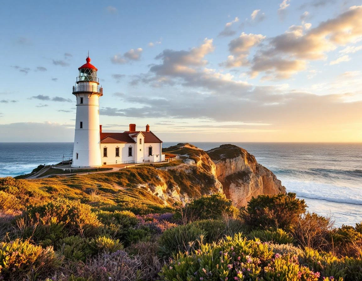 Split Point Lighthouse on the Aireys Inlet headland along the Great Ocean Road